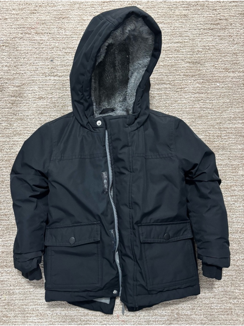 Cat & Jack Black Hooded Puffer Coat Waterproof